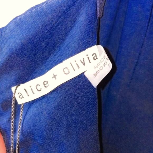 Alice + Olivia LAMBSKIN LEATHER DARK BLUE AUTHENTIC from REALREAL - Picture 5 of 8